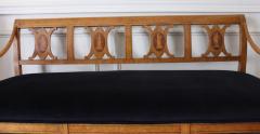 Karl Johan Neoclassic Marquetry Danish Four Seat Bench - 3159851