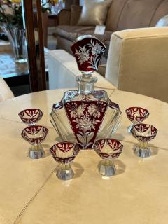 Karl Palda Art Deco Bohemian Glass Decanter Set - 2920056