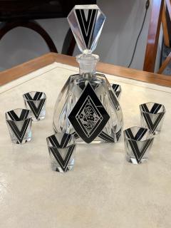 Karl Palda Art Deco Bohemian Glass Decanter Set - 2920352