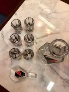 Karl Palda Art Deco Decanter Six Glasses and Tray by Karl Palda - 1885901