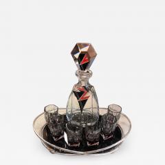 Karl Palda Art Deco Decanter Six Glasses and Tray by Karl Palda - 1888044