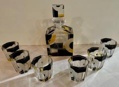 Karl Palda Art Deco Decanter and Whiskey Set in Style of Karl Palda - 3827837