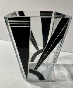 Karl Palda Art Deco Vase with Black Enameled Crystal by Palda - 4335827