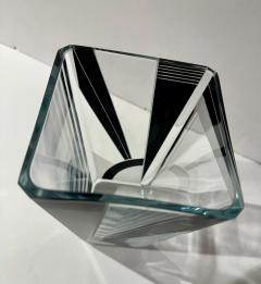 Karl Palda Art Deco Vase with Black Enameled Crystal by Palda - 4335828