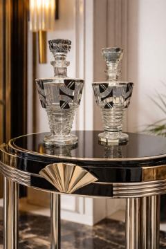Karl Palda Pair of Matching Czech Art Deco Decanters in the Style of Karl Palda - 4552714