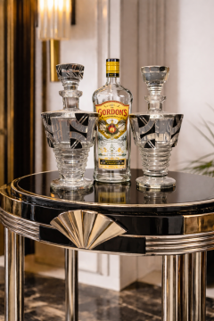 Karl Palda Pair of Matching Czech Art Deco Decanters in the Style of Karl Palda - 4552729