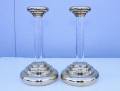 Karl Springer 1980s Brass And Lucite Candle Holders - 3046004