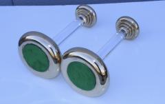 Karl Springer 1980s Brass And Lucite Candle Holders - 3046013