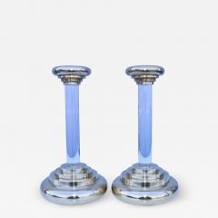 Karl Springer 1980s Brass And Lucite Candle Holders - 3047574