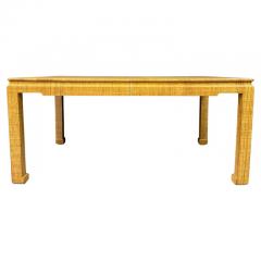 Karl Springer 1980s Grasscloth Dining Table in the Style of Karl Springer Hollywood Regency - 2937161