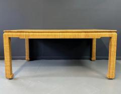 Karl Springer 1980s Grasscloth Dining Table in the Style of Karl Springer Hollywood Regency - 2937165