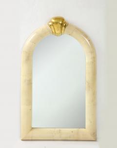 Karl Springer 1980s Karl Springer Style Goat Skin Mirror Made In Colombia - 2132513