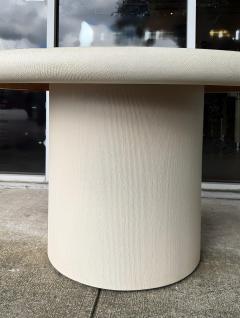 Karl Springer 1980s Karl Springer Style Grasscloth Wrapped Dining Table - 4336902