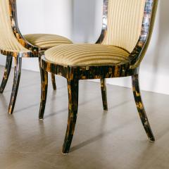 Karl Springer A Set of Eight Tessellated Horn Chairs in the Manner of Karl Springer 1970s - 3109344