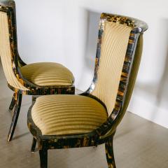 Karl Springer A Set of Eight Tessellated Horn Chairs in the Manner of Karl Springer 1970s - 3109346