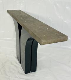 Karl Springer A sculptural console table With Shagreen Top in the manner of Karl Springer - 4366098