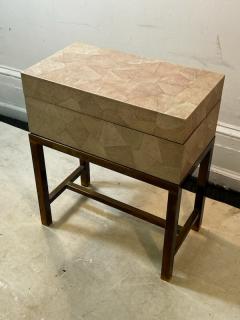 Karl Springer ART DECO REVIVAL SHAGREEN BOX ON BRASS STAND - 3174494