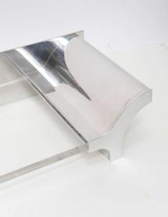 Karl Springer Aluminium and Lucite Wall Mounted Console Signed by Karl Springer 1970s - 1798495