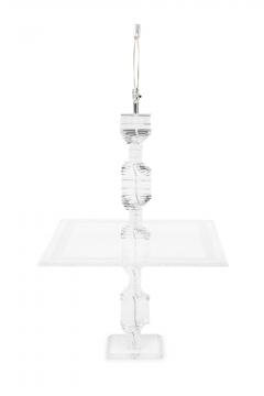 Karl Springer American Mid Century Lucite FLoor Lamp with Table - 4633571