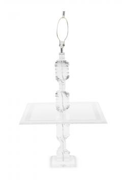 Karl Springer American Mid Century Lucite FLoor Lamp with Table - 4633573