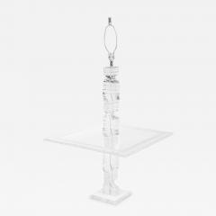 Karl Springer American Mid Century Lucite FLoor Lamp with Table - 4649698
