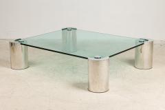 Karl Springer American Modern Polished Chrome and Glass Karl Springer Style Low Table - 4273026