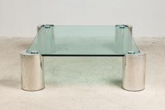 Karl Springer American Modern Polished Chrome and Glass Karl Springer Style Low Table - 4273027
