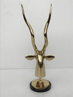 Karl Springer Art Deco Style Brass Decorative Antelope or Kudu Head Bookend - 440712