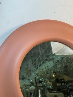Karl Springer BEAUTIFUL MODERN LACQUERED ROUND CORAL MIRROR - 2267650