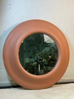 Karl Springer BEAUTIFUL MODERN LACQUERED ROUND CORAL MIRROR - 2267654