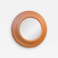 Karl Springer BEAUTIFUL MODERN LACQUERED ROUND CORAL MIRROR - 2495773