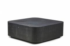 Karl Springer Black Faux Shagreen Square Coffee Cocktail Table manner of Karl Springer  - 2792996