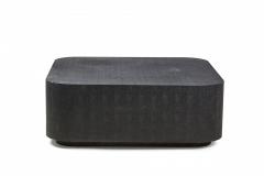 Karl Springer Black Faux Shagreen Square Coffee Cocktail Table manner of Karl Springer  - 2792997