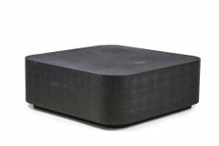 Karl Springer Black Faux Shagreen Square Coffee Cocktail Table manner of Karl Springer  - 2792998