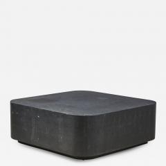 Karl Springer Black Faux Shagreen Square Coffee Cocktail Table manner of Karl Springer  - 2794936