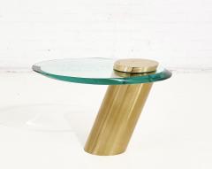 Karl Springer Brass With Cantilevered Glass Side Table 1980 - 2116811