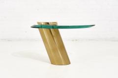 Karl Springer Brass With Cantilevered Glass Side Table 1980 - 2116812