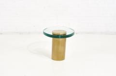 Karl Springer Brass With Cantilevered Glass Side Table 1980 - 2116816