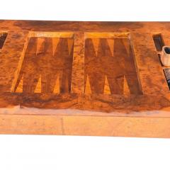 Karl Springer Burlwood and Chrome Backgammon Table 1980 - 4428244