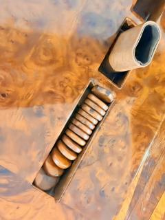 Karl Springer Burlwood and Chrome Backgammon Table 1980 - 4428247