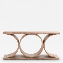 Karl Springer Cerused oak console in the manner of Karl Springer Contemporary  - 3883522