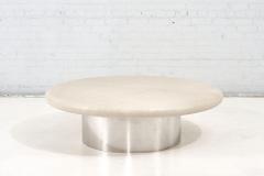 Karl Springer Chrome Drum and Leather Coffee Table 1960 - 2529468