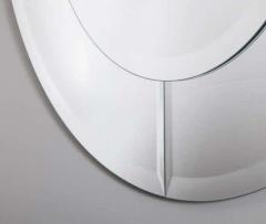 Karl Springer Custom Large Round Beveled Mirror in the Manner of Karl Springer - 3166582