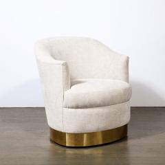 Karl Springer Documented Karl Springer Mid Century Brass Wrapped Armchair in Holly Hunt Fabric - 3443118