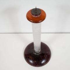 Karl Springer Documented Karl Springer Midcentury Venetian Scavo Glass Candlestick by Seguso - 1560833