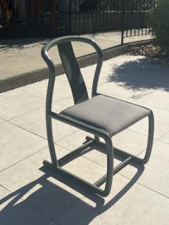 Karl Springer EIGHT GRAY LACQUERED ONASSIS DINING CHAIRS IN THE STYLE OF KARL SPRINGER - 4104537