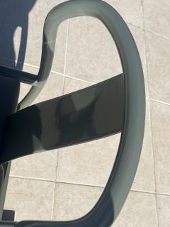 Karl Springer EIGHT GRAY LACQUERED ONASSIS DINING CHAIRS IN THE STYLE OF KARL SPRINGER - 4104544