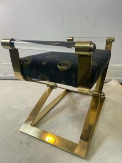 Karl Springer EXCEPTIONAL MODERN PAIR OF BRASS AND LUCITE BENCHES - 2046982