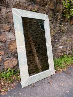 Karl Springer EXEPTIONAL SHAGREEN AND TESSELATED STONE ART DECO REVIVAL MIRROR - 3314442