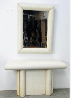 Karl Springer FAUX SNAKESKIN AND BRASS MIRROR AND CONSOLE IN THE MANNER OF KARL SPRINGER - 4156652